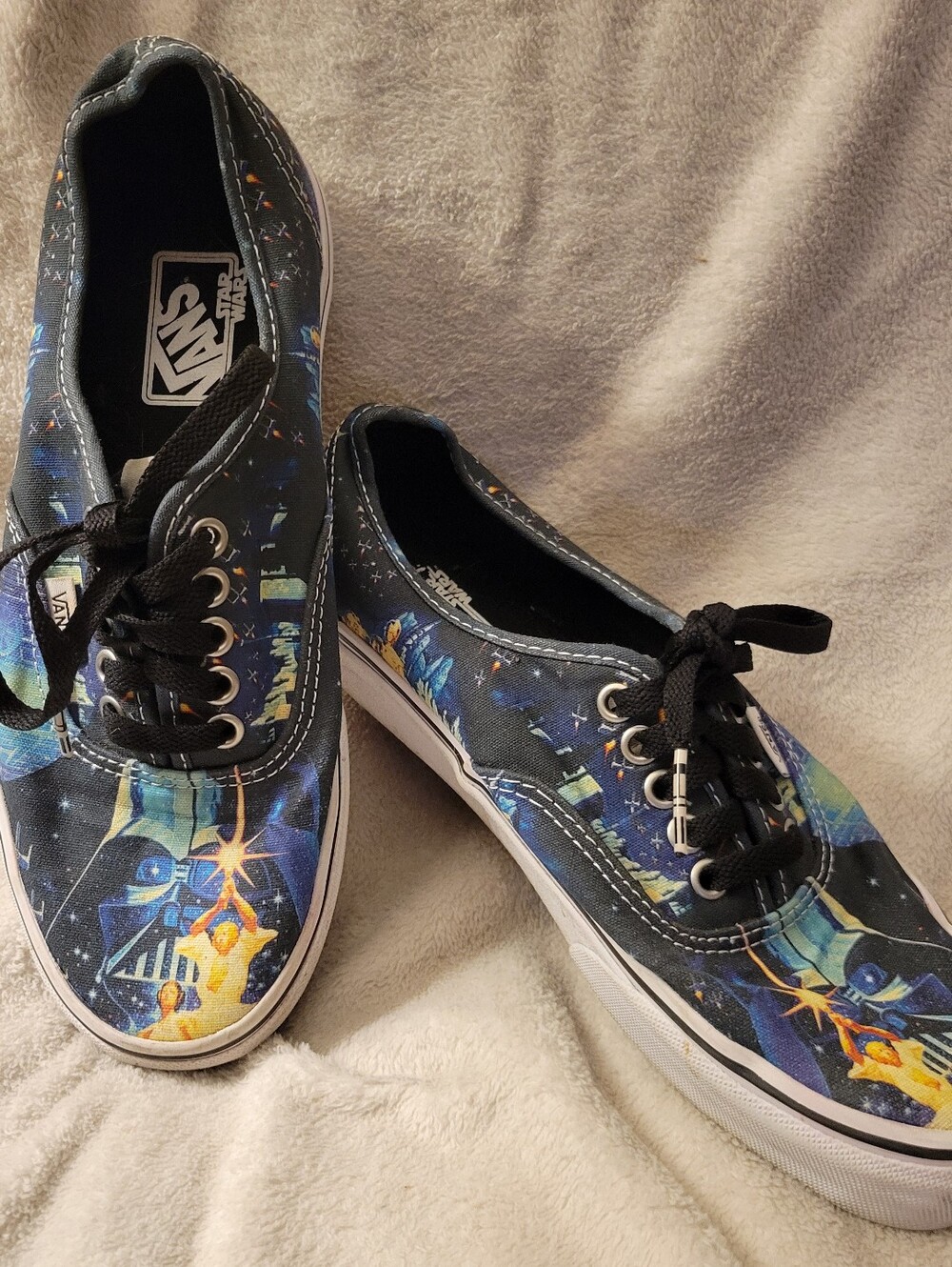 Vans Black and Blue Star Wars Canvas Low-Top Sneakers